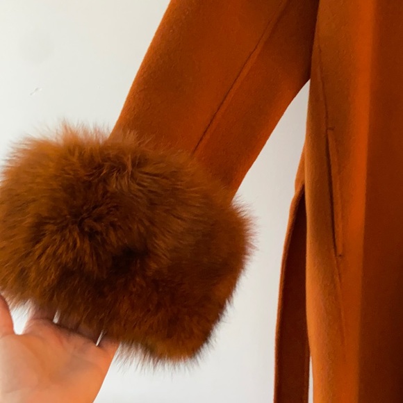 Pissenlit Wool+Cashmere, fox fur coat. S - Picture 6 of 15